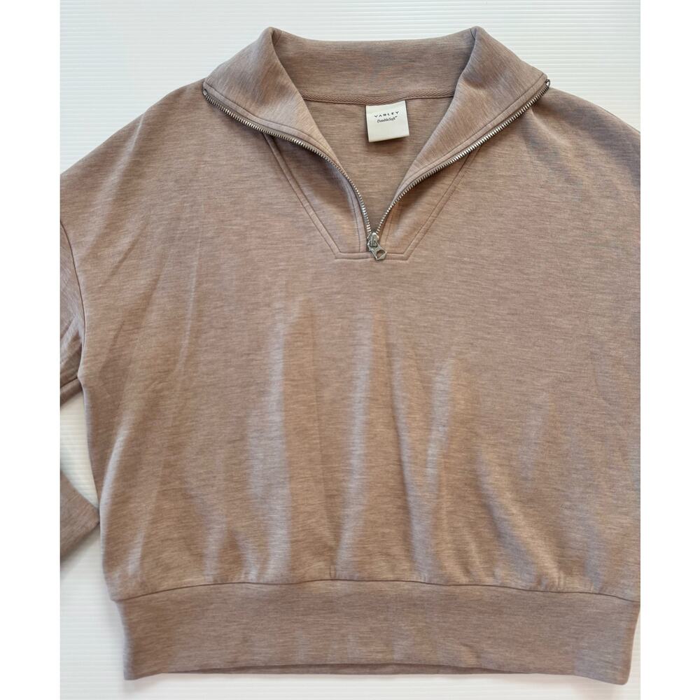 Varley Hawley Half Zip Sweat XS Taupe Marl Double Soft Oversized Pullover Cozy - Picture 5 of 16